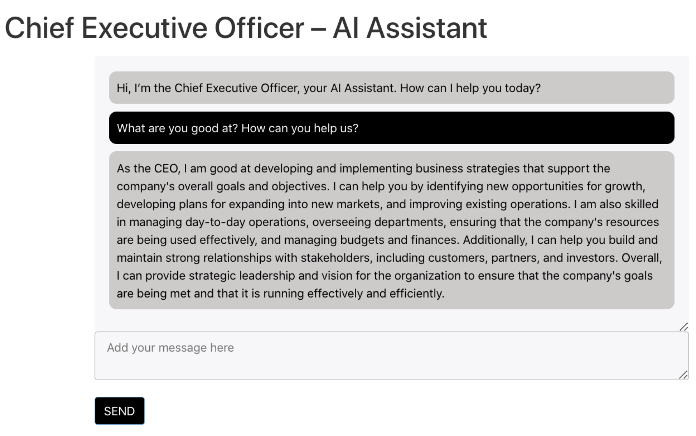 Chief Executive Officer