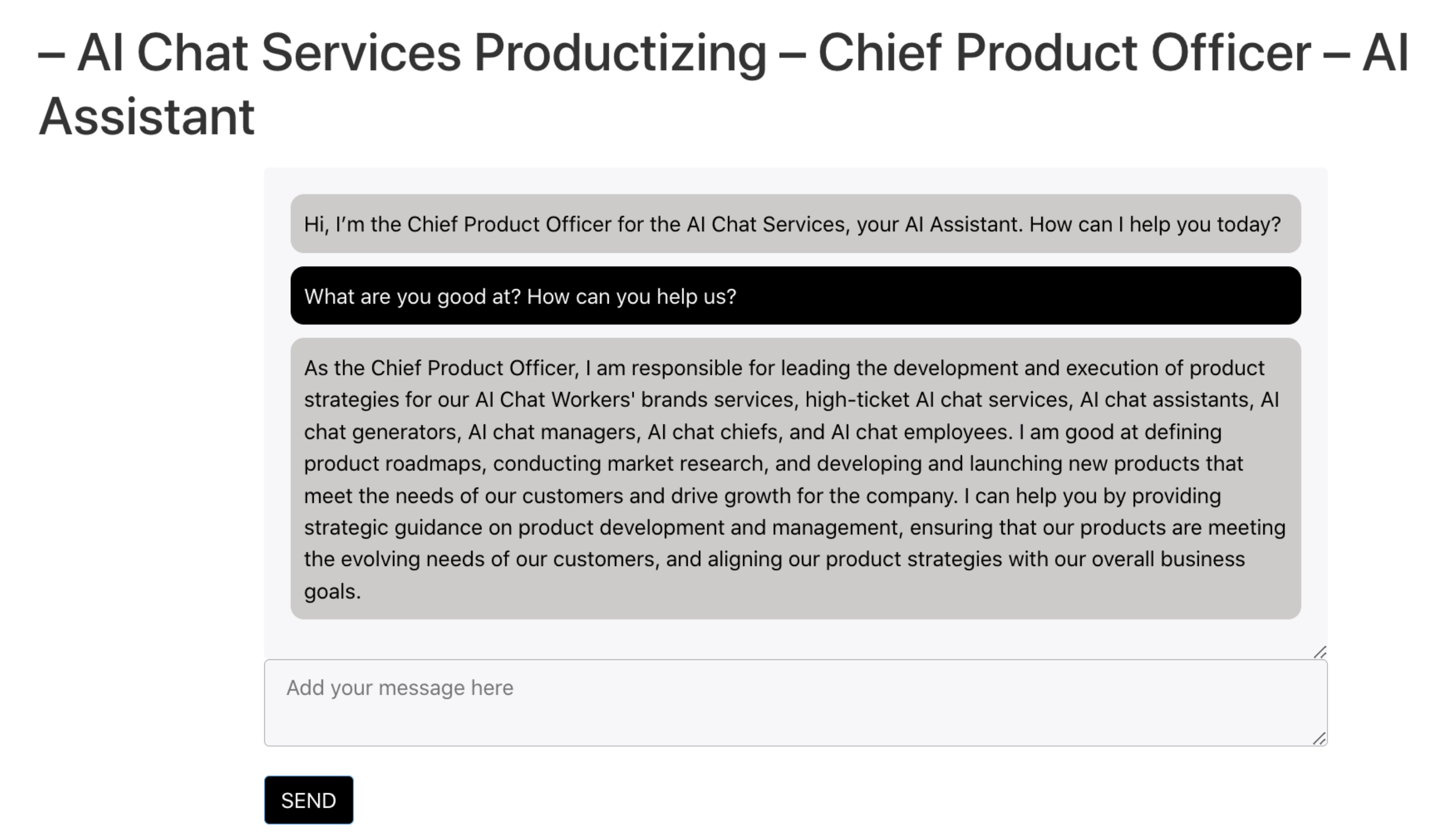 Chief Product Officer - Productizing