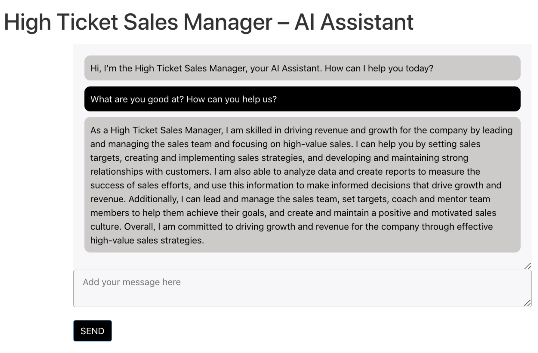 High Ticket Sales Manager